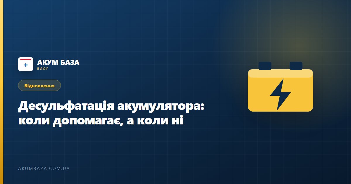 Десульфатація акумулятора: коли вона допомагає, а коли ні