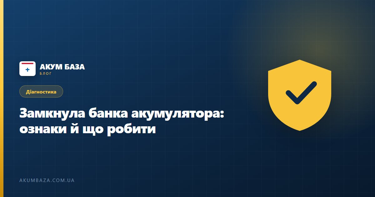 Замкнула банка акумулятора: ознаки, причини і що робити