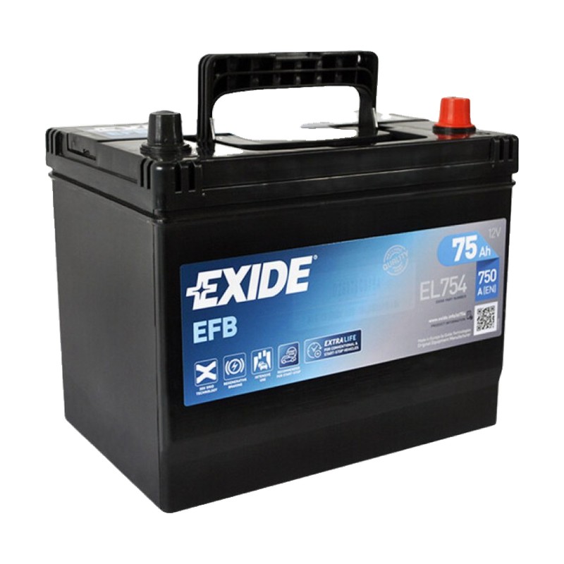 Акумулятор EXIDE 6СТ-75 (0) 750А ASIA Start-Stop EFB (EL754)