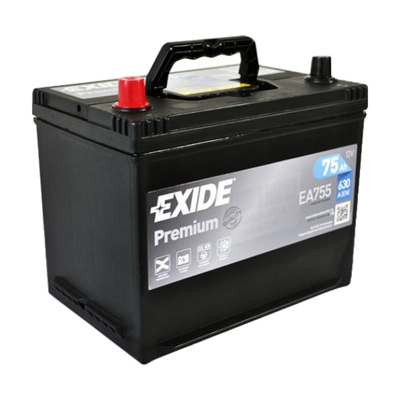 Акумулятор EXIDE 6СТ-75 (1) 630А Premium ASIA (EA755)