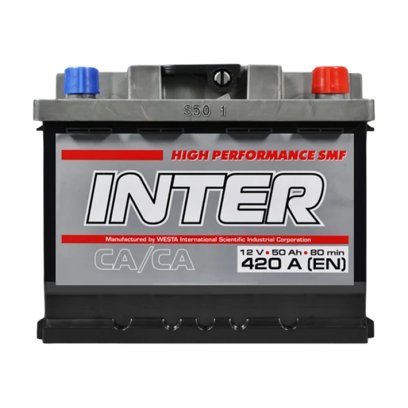 Акумулятор INTER 6СТ-50 0) 420A Hight performance (h=175)