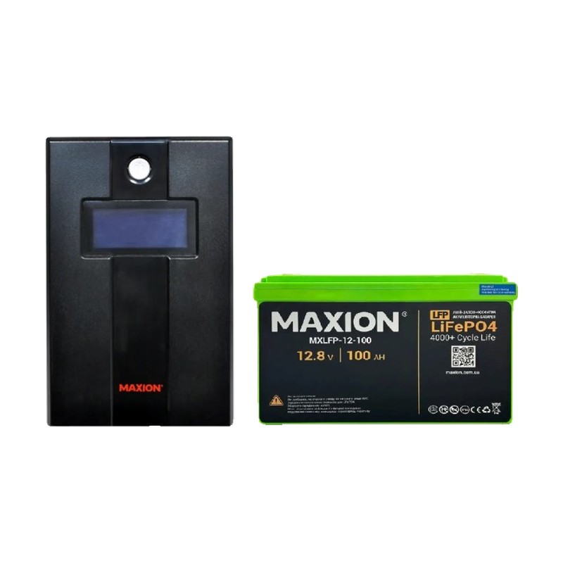 Комплект резервного живлення 12V (Інв._0,7 кВт + Акум. LiFePO4_1,28 кВт) MAXION