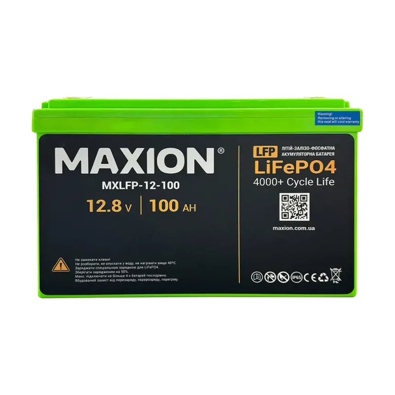 Акумулятор LiFePO4 12-100Ah 1,28 kWh MAXION (MXLFP-12-100Ah)