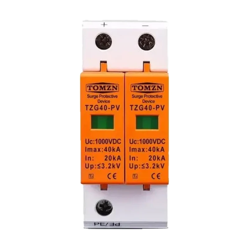 Пристрій захисту від імпульсних перенапруги ПЗІП DC TOMZN TZG40-PV/2P DC1000V