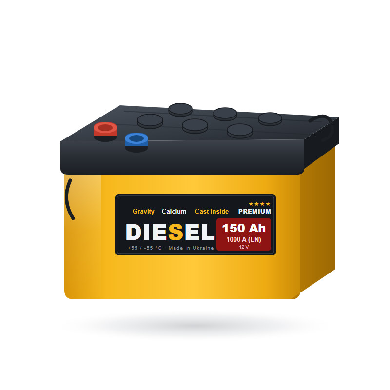 Акумулятор DIESEL 6CT-150 (3) 1000А Premium