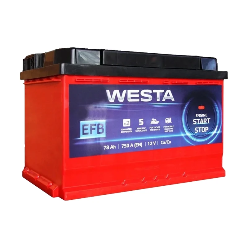 Акумулятор WESTA 6СТ-78 (0) 750A Start-stop EFB